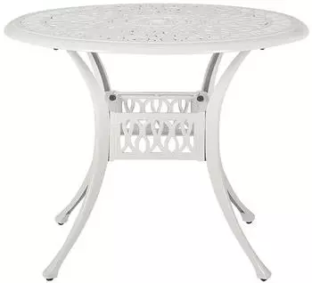 Beliani Ancona round garden table aluminium 90 cm white