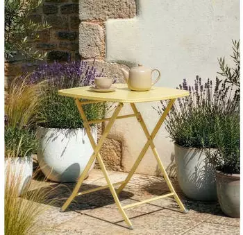 en.casa Sande folding table 71 x 70 x 70 cm yellow