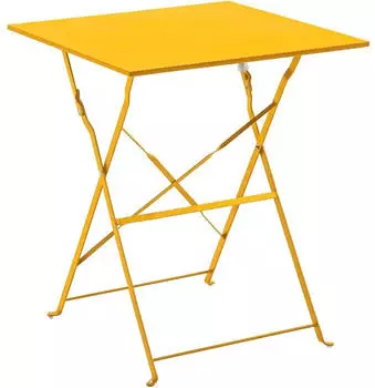 Oviala Bistro garden table 4 persons 60 x 60 cm yellow