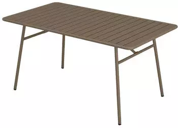 Kauf-Unique MIRMANDE Gartentisch Metall Taupe 160cm (MIRMANDE)