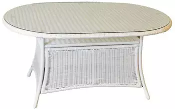 Merxx Bamberg Gartentisch rechteckig Aluminium/Kunststoffgeflecht weiß 150x97cm (28207-208)