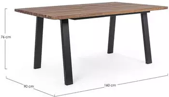 Bizzotto Oslo Esstisch Akazienholz Metallgestell Anthrazit 160x90cm (0806908)