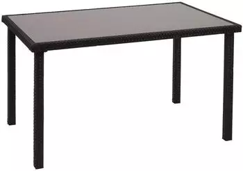 MCW MCW-G19 Gartentisch Poly-Rattan rechteckig 120x75cm, schwarz (MCW-G19)