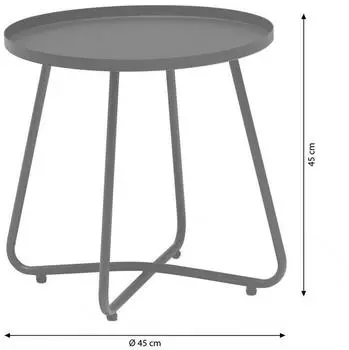 Dehner Ibiza Beistelltisch, &Oslash;45cm, H45cm, Pulverbeschichteter Stahl, Anthrazit (6670913)