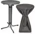 Beautissu Stehtisch klappbar mit Husse, Metall, rund, Anthrazit, 60x110cm
