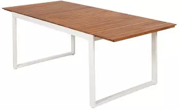 Merxx Naxos Ausziehtisch Aluminium/Akazie wei&szlig; 150&ndash;200x90cm (001442002301)