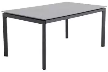 MWH Alutapo Fairstone Gartentisch Aluminium/Sinterstein 160x95cm Iron Grey/Armani Grey