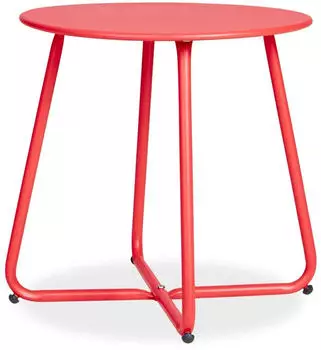 Homestyle4u Beistelltisch Rund Metall Rot, &Oslash;45cm (2485)