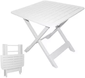 Spetebo Tevere Klapptisch Kunststoff wei&szlig; 80x72x70cm (1532)