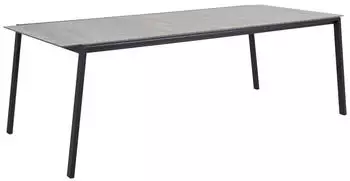 Brafab Lyra Gartenesstisch Glas 3D-Druck, Edelstahl schwarz 220x100x73cm