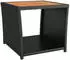 vidaXL Beistelltisch mit Holzplatte Schwarz Poly Rattan & Akazienholz