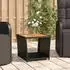 vidaXL Beistelltisch mit Holzplatte Schwarz Poly Rattan & Akazienholz