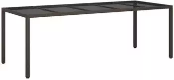 vidaXL Gartentisch Braun 250 x 100 x 75 cm Poly-Rattan