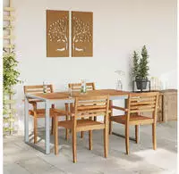 vidaXL Gartentisch Grau 160 x 80 x 75 cm Massivholz Akazie