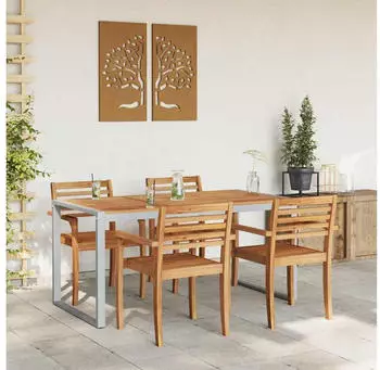vidaXL Gartentisch Grau 160 x 80 x 75 cm Massivholz Akazie (4010603)