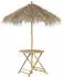 Beliani Molise bamboo bistro table with parasol round white