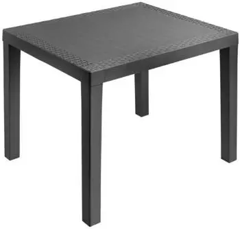 Spetebo POKER Gartentisch Kunststoff Rattan-Optik anthrazit 78x72cm