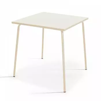 Oviala Palavas Quadratischer Gartentisch Metall Elfenbein 70cm (108412)