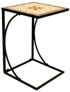 Spetebo Amarillo Beistelltisch Mosaik Metall eckig 53x35cm (950473)