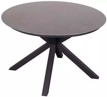 Mr. Deko Almeria Gartentisch rund 120cm Aluminium/Keramik hellgrau (BL27103)
