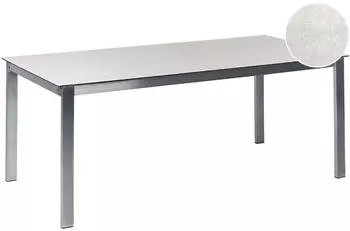 Beliani Cosoleto Gartentisch 180x90cm Keramikglas Wei&szlig; (Cosoleto)