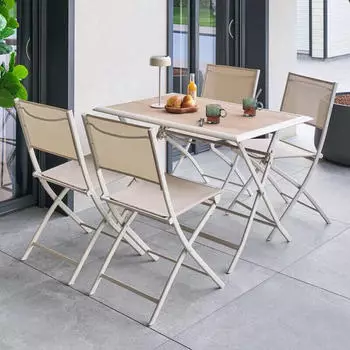 Hesp&eacute;ride Azua garden table 4 persons beige 110 x 71 cm