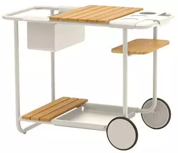Zebra Somerset Servierwagen Aluminium/Teak Natur/Taupe