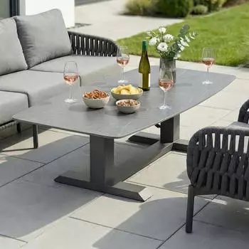 LC Home Terano Lifttisch 180x90cm Aluminium/Sinterstone Dunkelgrau/Hellgrau