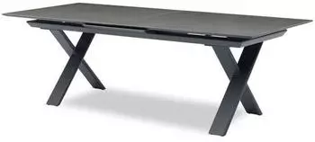 Zebra Levare Ausziehtisch 240/300x100cm Aluminium/Keramikfliese Dunkelgrau