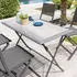 Hespéride Azua rectangular folding garden table 4 persons smoke grey