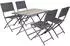 Hespéride Azua rectangular folding garden table 4 persons smoke grey