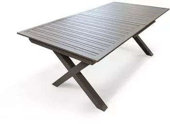 DCB Garden Florida extendable garden table aluminium 180 240 x 100 cm quartz