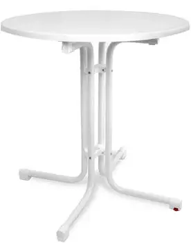 Beautissu Bistroni folding bistro round table 70 cm white