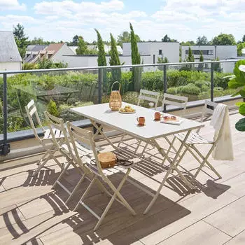Hespéride Greensboro rectangular folding garden table 6 persons clay
