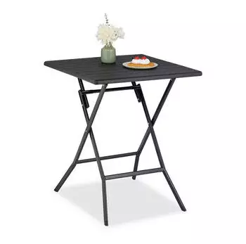 Relaxdays Square folding garden table 62 x 62 x 73 cm black