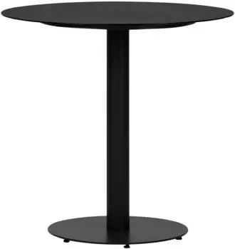 ebuy24 Hector Gartentisch rund, Holzwerkstoff, schwarz, &Oslash;70cm (800001279185)