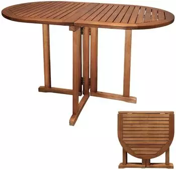 Spetebo Gartentisch Eukalyptus klappbar oval 120x70cm ge&ouml;lt