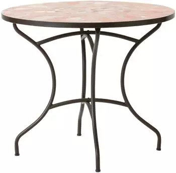 Dehner Mosaiktisch Chiara &Oslash;90cm, H75cm, Metall/Stein, braun/Apricot