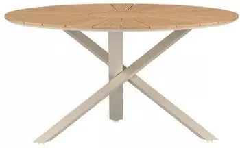 ebuy24 Mexico Runder Gartentisch &Oslash;140cm Natur & Beige (60-6161-222)