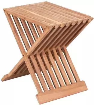 deVries WOODIE Beistelltisch/Hocker Teakholz klappbar 41x33x45cm