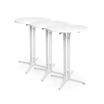 Beautissu Bellini Stehtisch klappbar, &Oslash;80cm, wei&szlig;, 3er Set (65201142)