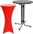 Beautissu Stehtisch klappbar mit Husse, rund, rot, Kunststoff (70x110x70cm)