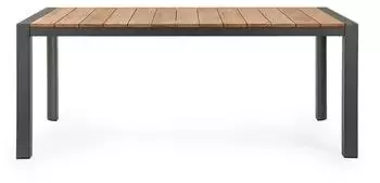 Bizzotto Cameron Gartentisch Teakholz & Aluminium Anthrazit 180x90cm (0663399)