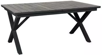 Brafab Hillmond Gartenesstisch Aluminium/HPL ausziehbar, schwarz, 8-10 Personen