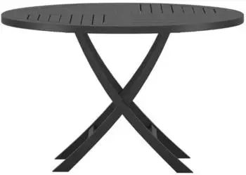 ebuy24 Kenya Runder Gartentisch &Oslash;120cm Schwarz