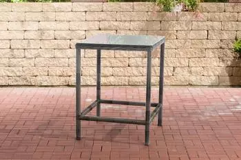 CLP Alia Gartentisch Polyrattan 5mm Glasplatte grau-meliert (302658)