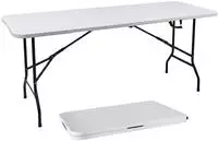 Xl Klapptisch Wei&szlig; Mit Stahlgestell Wetterfest - 180x68 Cm - Campingtisch Gro&szlig;