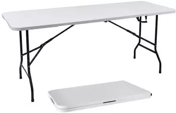 Spetebo Klapptisch XL wei&szlig;, Stahlgestell, wetterfest, 180x68cm (4851)