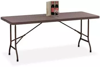 Relaxdays Klapptisch Rattan-Optik 180cm, braun
