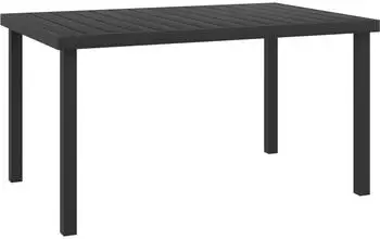 vidaXL Gartentisch 140x90x74cm, schwarz, Aluminium und WPC (312207)
